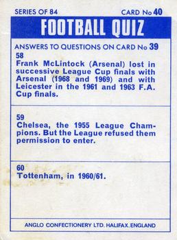 1969-70 Anglo Confectionery Football Quiz #40 Alan Durban Back