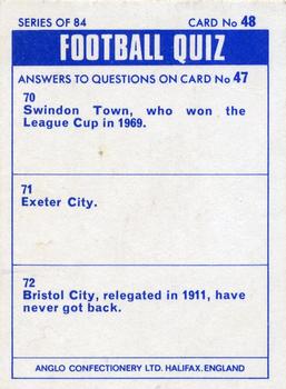 1969-70 Anglo Confectionery Football Quiz #48 Alan Woodward Back