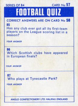 1969-70 Anglo Confectionery Football Quiz #57 George Ley Back