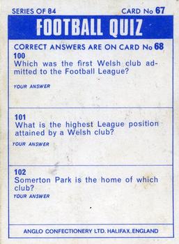 1969-70 Anglo Confectionery Football Quiz #67 Allan Clarke Back