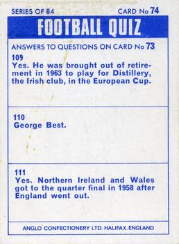 1969-70 Anglo Confectionery Football Quiz #74 Emlyn Hughes Back