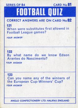 1969-70 Anglo Confectionery Football Quiz #81 Eddie McCreadie Back