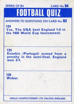 1969-70 Anglo Confectionery Football Quiz #84 Bobby Thomson Back