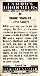 1965-66 Barratt & Co. Famous Footballers (A13) #28 Eddie Thomas Back