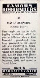 1965-66 Barratt & Co. Famous Footballers (A13) #32 David Burnside Back