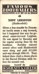 1965-66 Barratt & Co. Famous Footballers (A13) #45 Tony Leighton Back