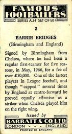 1966-67 Barratt & Co. Famous Footballers (A14) #2 Barry Bridges Back