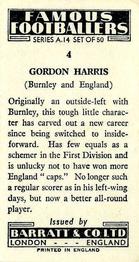 1966-67 Barratt & Co. Famous Footballers (A14) #4 Gordon Harris Back
