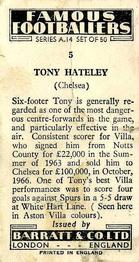 1966-67 Barratt & Co. Famous Footballers (A14) #5 Tony Hateley Back