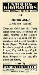 1966-67 Barratt & Co. Famous Footballers (A14) #10 Bertie Auld Back