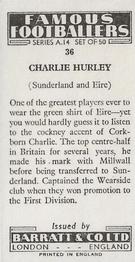 1966-67 Barratt & Co. Famous Footballers (A14) #36 Charlie Hurley Back