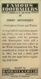 1966-67 Barratt & Co. Famous Footballers (A14) #41 Terry Hennessey Back