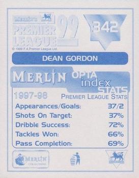 1998-99 Merlin Premier League 99 #342 Dean Gordon Back