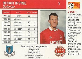 1993-94 Grandstand Footballers #5 Brian Irvine Back
