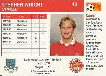1993-94 Grandstand Footballers #13 Stephen Wright Back