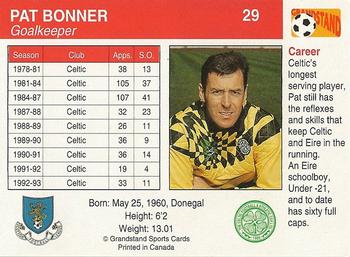 1993-94 Grandstand Footballers #29 Pat Bonner Back