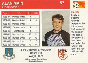 1993-94 Grandstand Footballers #57 Alan Main Back