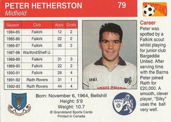1993-94 Grandstand Footballers #79 Peter Hetherston Back