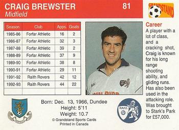 1993-94 Grandstand Footballers #81 Craig Brewster Back