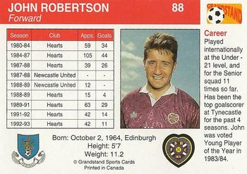 1993-94 Grandstand Footballers #88 John Robertson Back