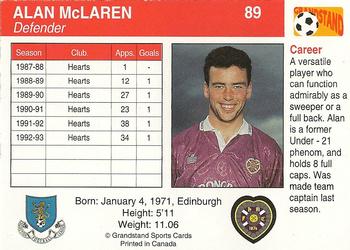 1993-94 Grandstand Footballers #89 Alan McLaren Back