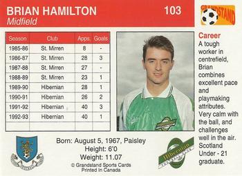 1993-94 Grandstand Footballers #103 Brian Hamilton Back