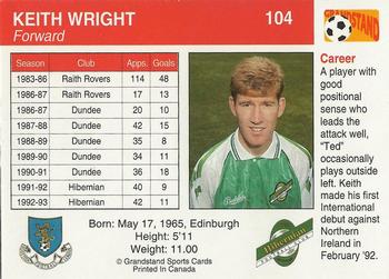 1993-94 Grandstand Footballers #104 Keith Wright Back