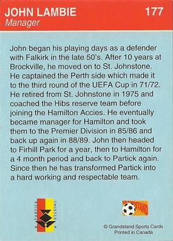 1993-94 Grandstand Footballers #177 John Lambie Back