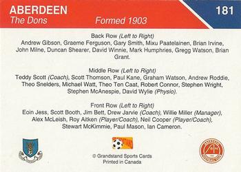 1993-94 Grandstand Footballers #181 Aberdeen Team Group Back