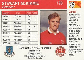 1993-94 Grandstand Footballers #193 Stewart McKimmie Back