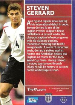 2005 Topps England - Red Foil #S6 Steven Gerrard Back