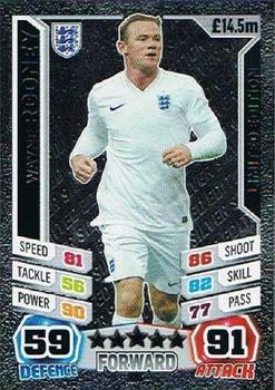 2014 Topps Match Attax England World Cup - Limited Edition Silver #LE1 Wayne Rooney Front