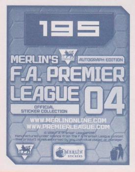 2003-04 Merlin F.A. Premier League 2004 #195 Hernan Crespo Back