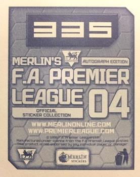 2003-04 Merlin F.A. Premier League 2004 #335 Stephane Henchoz Back