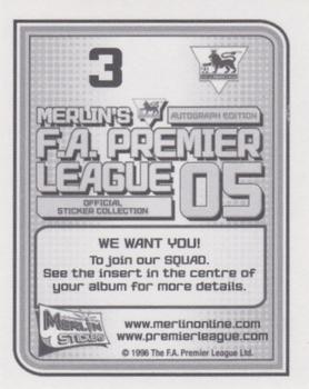 2004-05 Merlin F.A. Premier League 2005 #3 Logo Back