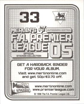 2004-05 Merlin F.A. Premier League 2005 #33 Home Kit Back