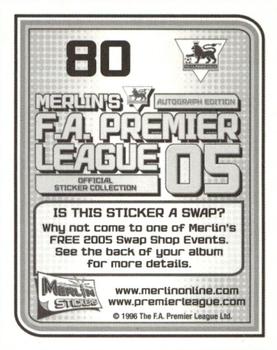 2004-05 Merlin F.A. Premier League 2005 #80 Dwight Yorke Back