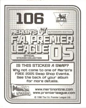 2004-05 Merlin F.A. Premier League 2005 #106 Tugay Back