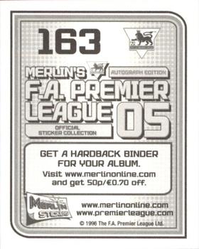 2004-05 Merlin F.A. Premier League 2005 #163 Shaun Bartlett Back