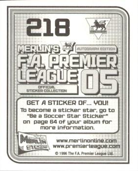 2004-05 Merlin F.A. Premier League 2005 #218 Wayne Routledge Back