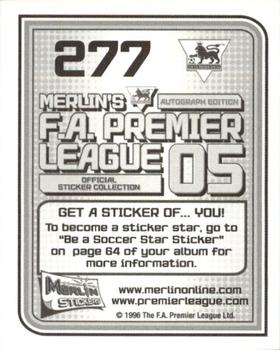 2004-05 Merlin F.A. Premier League 2005 #277 Brian McBride Back