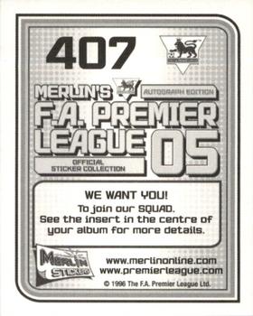 2004-05 Merlin F.A. Premier League 2005 #407 Logo Back