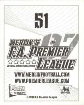 2006-07 Merlin F.A. Premier League 2007 #51 Gabriel Agbonlahor Back