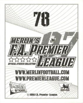 2006-07 Merlin F.A. Premier League 2007 #78 Logo Back