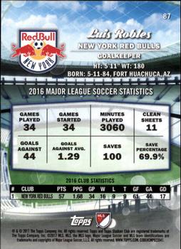 2017 Stadium Club MLS - Silver Ice #87 Luis Robles Back