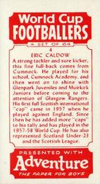 1958 D.C. Thomson Adventure World Cup Footballers #4 Eric Caldow Back
