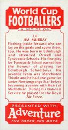 1958 D.C. Thomson Adventure World Cup Footballers #14 Jim Murray Back
