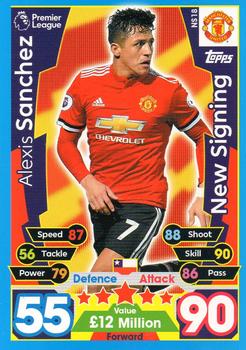 2017-18 Topps Match Attax Premier League Extra - New Signing #NS18 Alexis Sanchez Front