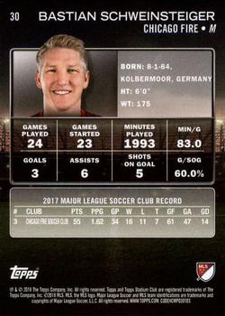 2018 Stadium Club MLS #30 Bastian Schweinsteiger Back