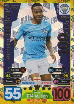 2017-18 Topps Match Attax Premier League Extra - 100 Club #100CLUB2 Raheem Sterling Front